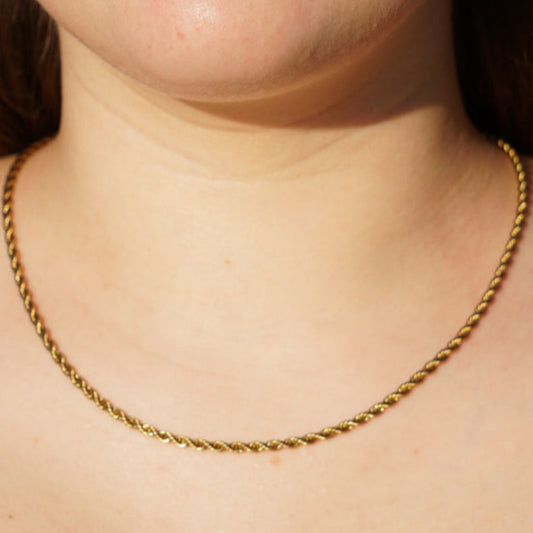 3mm Rope Chain - Gold Plated over Stainless Steel