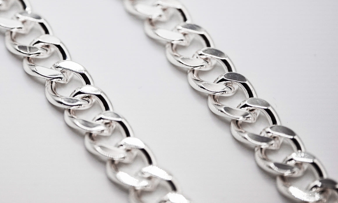 10mm Cuban Chain – 925 Sterling Silver - 24", Lobster Clasp