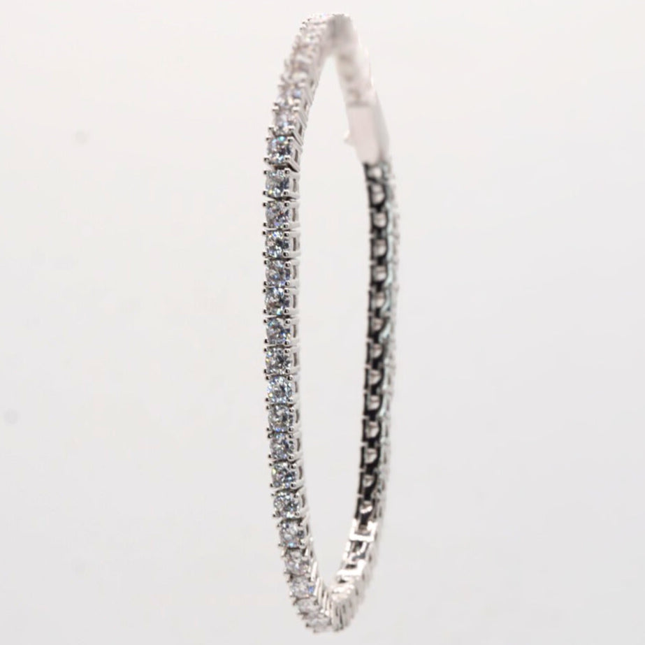 3mm Tennis Bracelet - White Gold Plated