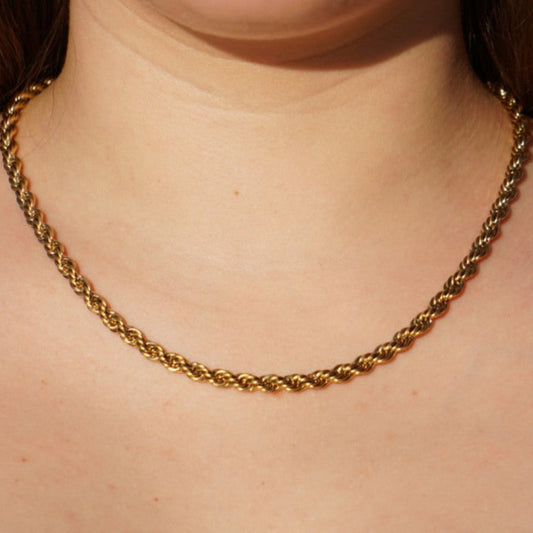 5mm Rope Chain – Gold over Stainless Steel