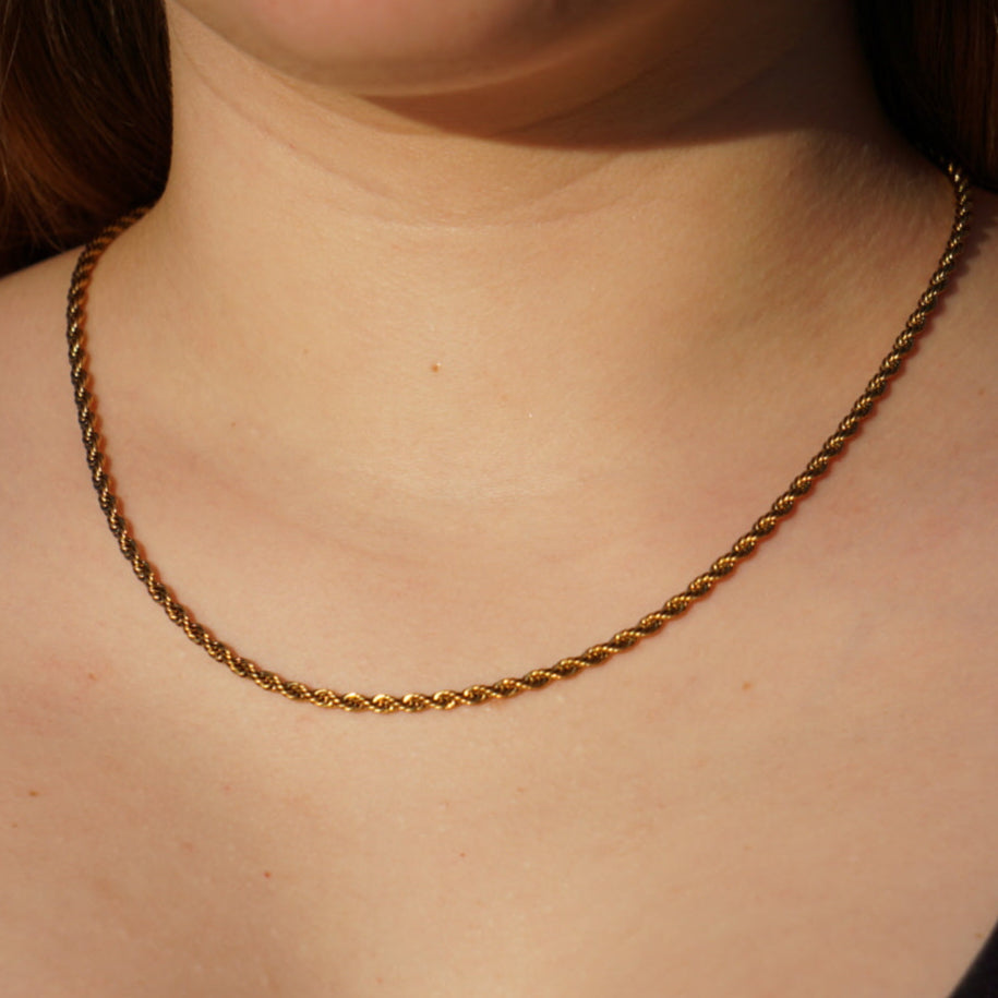 3mm Rope Chain - Gold Plated over Stainless Steel
