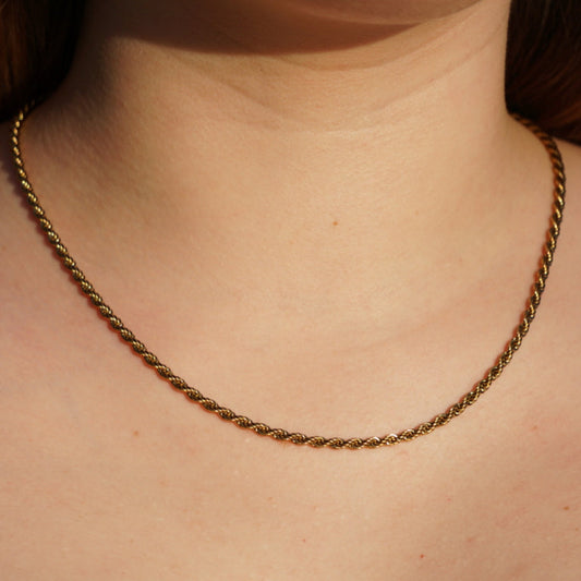 3mm Rope Chain - Gold Plated over Stainless Steel