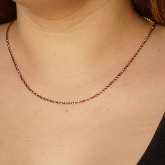 2mm Rope Chain – Rose Gold Plated over Stainless Steel
