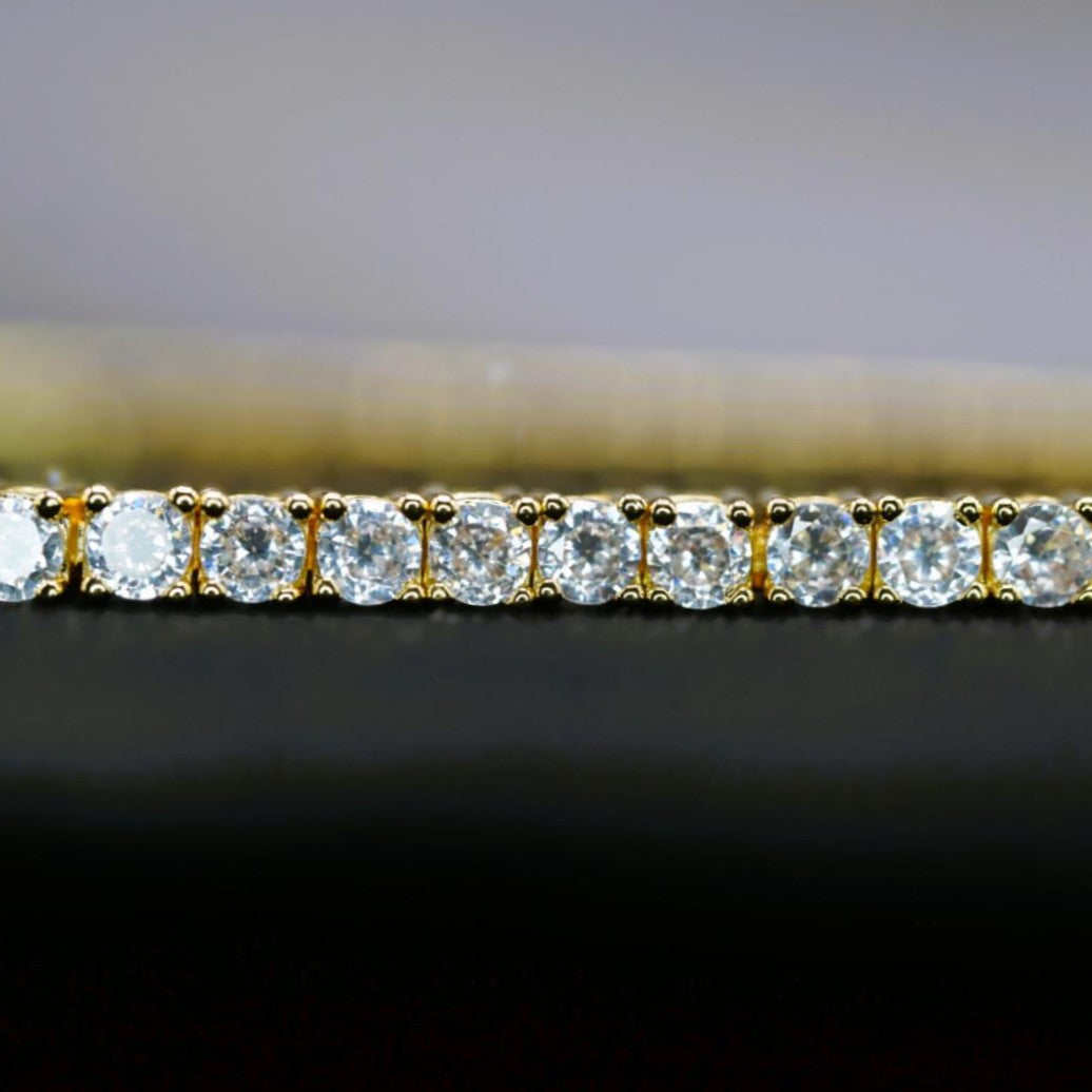 3mm Tennis Bracelet - Gold Plated