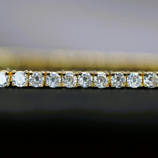 3mm Tennis Bracelet - Gold Plated