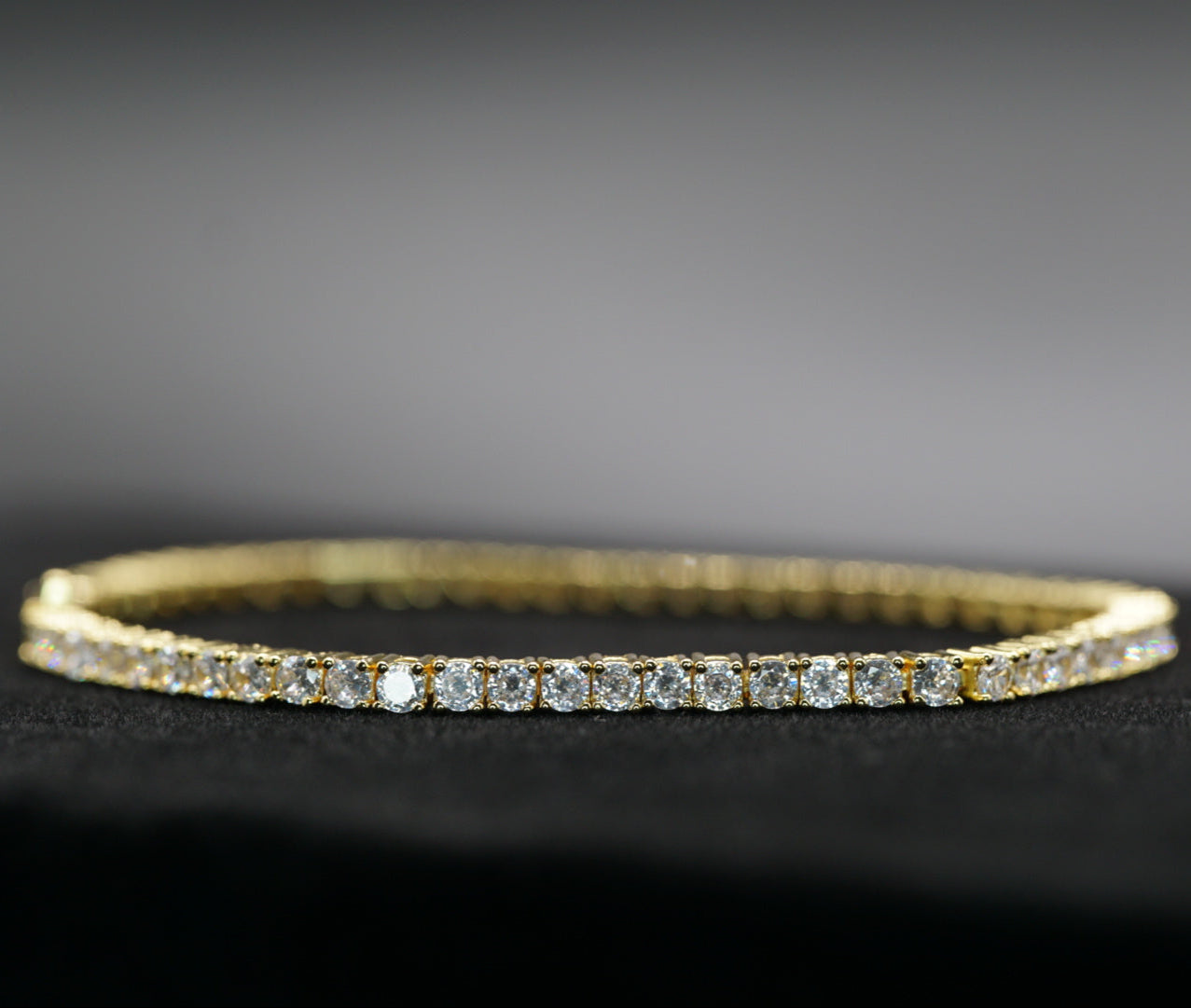 3mm Tennis Bracelet - Gold Plated