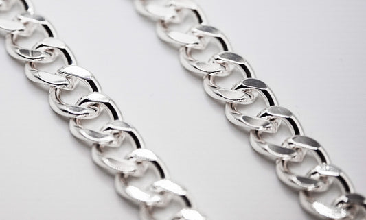 10mm Cuban Chain – 925 Sterling Silver - 24", Lobster Clasp