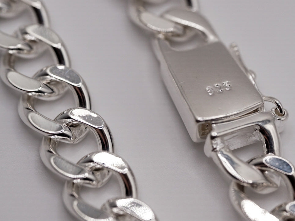 10mm Cuban Chain – 925 Sterling Silver - 24", Open Box Clasp