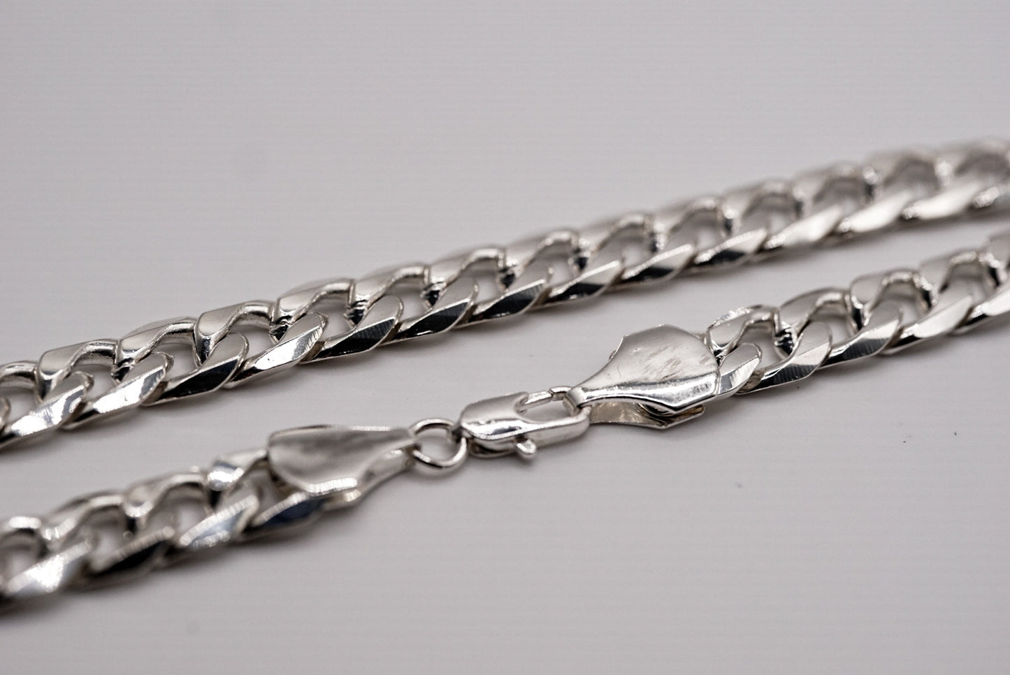 10mm Cuban Chain – 925 Sterling Silver - 24", Lobster Clasp