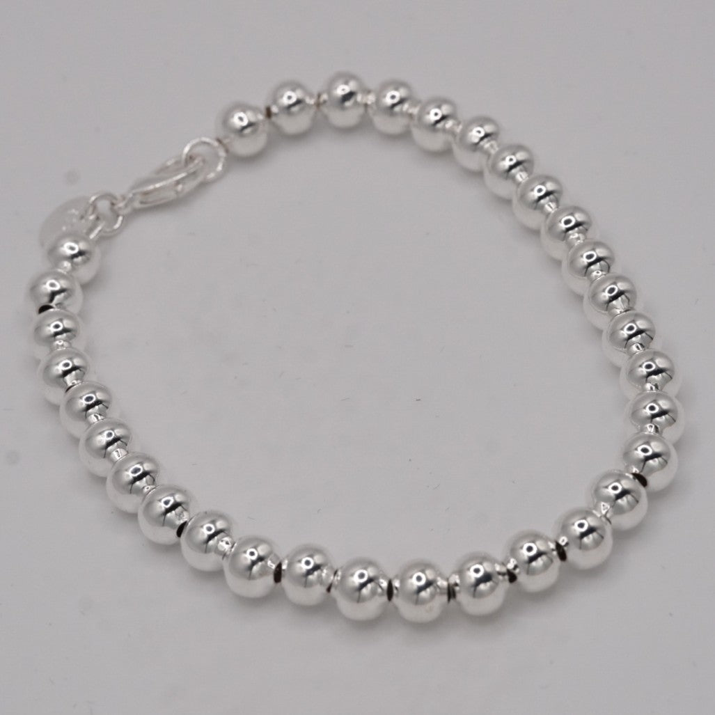 5mm Bead Bracelet - 925 Silver