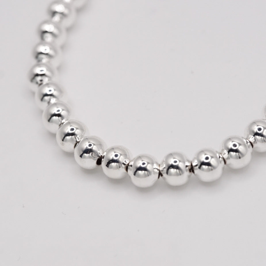 5mm Bead Bracelet - 925 Silver