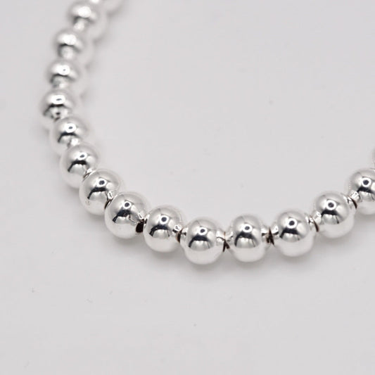 5mm Bead Bracelet - 925 Silver