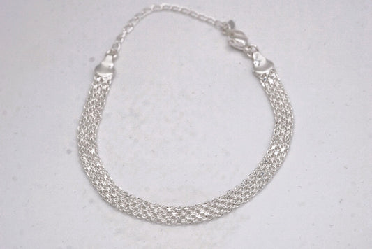 6mm Flat Multi-Strand Bracelet – 925 Sterling Silver