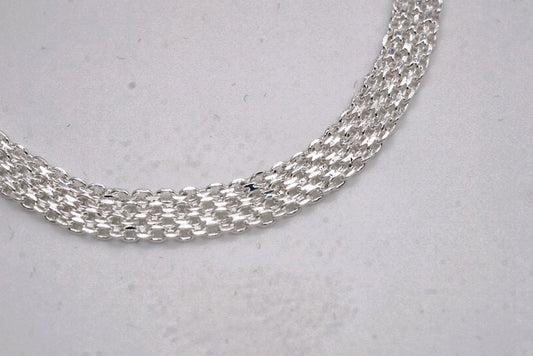6mm Flat Multi-Strand Bracelet – 925 Sterling Silver