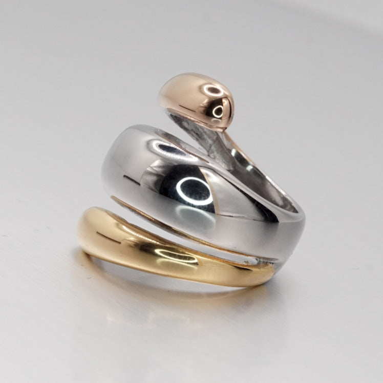 Triple-Tone Wrap Ring – 316 Stainless Steel