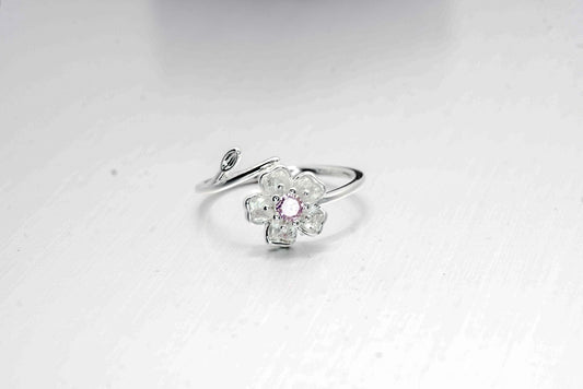 Cherry Blossom CZ Ring – 925 Sterling Silver