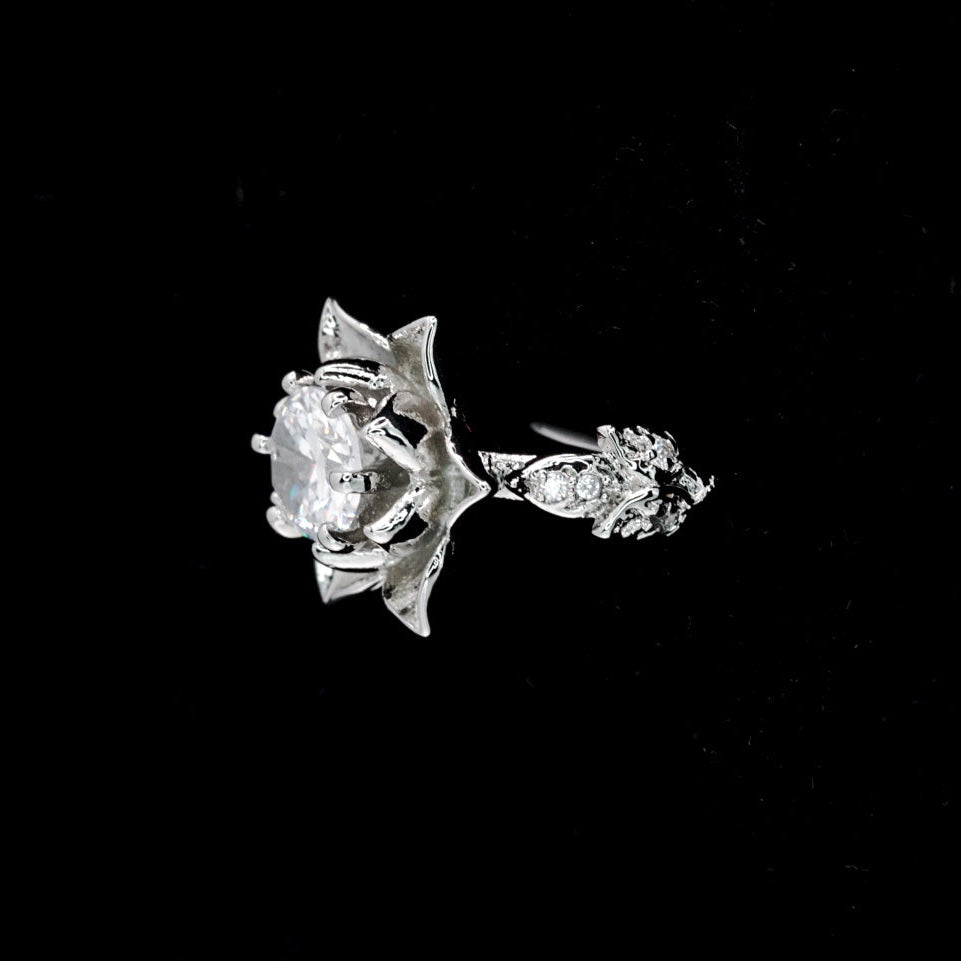 Lotus Blossom CZ Ring – 925 Sterling Silver