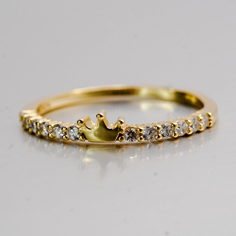 Crown CZ Ring – 18k Gold-plated over 925 Silver