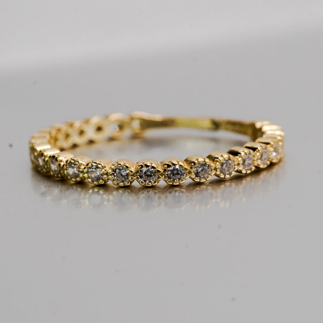 Eternity CZ Ring – 18k Gold Plated over 925 Silver