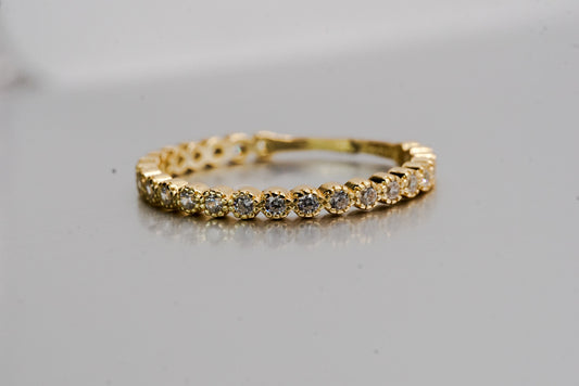 18k Gold-Plated CZ Ring – 925 Sterling Silver