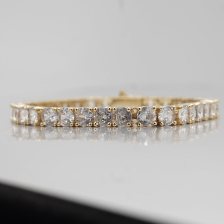 5mm Tennis Bracelet - Gold Plated